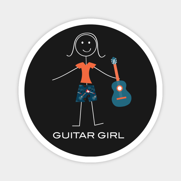 Funny Womens Guitar Girl Magnet by whyitsme